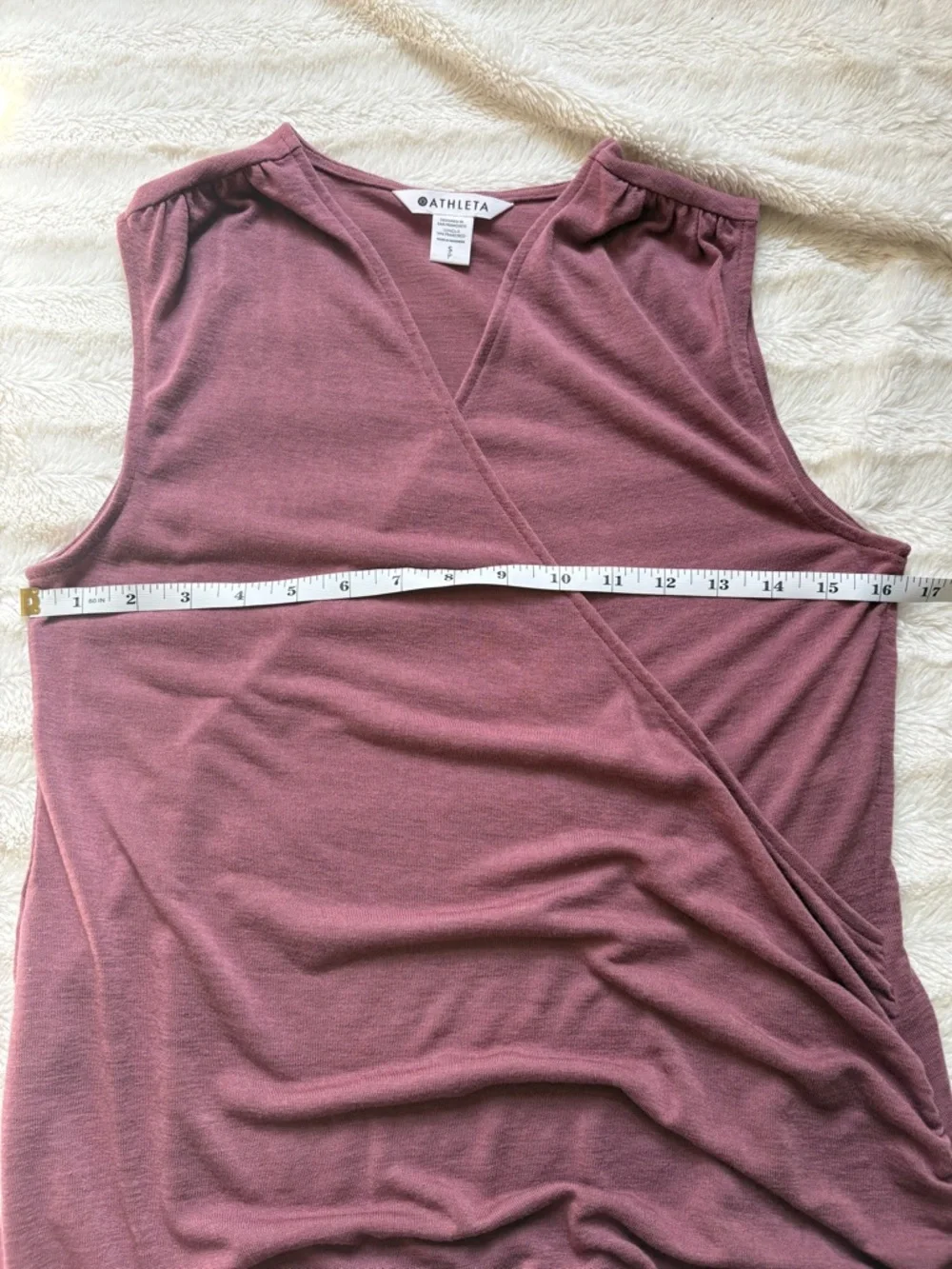 Athleta Breezy Wrap Tank Top in Pink Mauve Size Small | Athleisure Lounge Wear - Picture 7 of 8